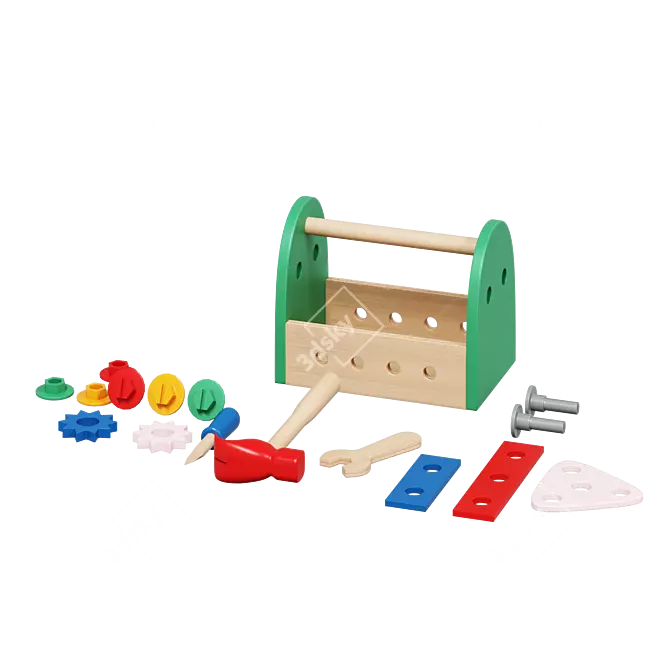 Kids Toy Tool Set 3D model image 1