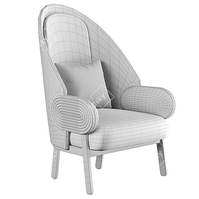 Modern Moon Armchair: Contemporary Elegance 3D model image 5