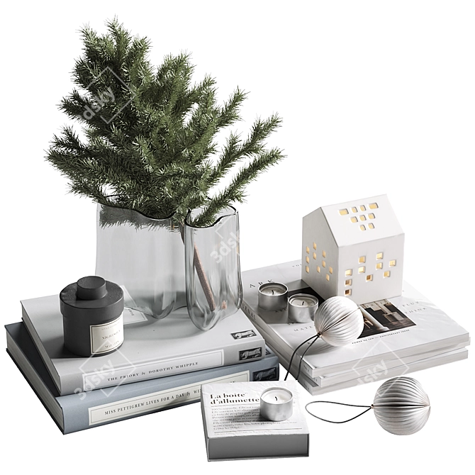 Holiday Decor Set with V-Ray Materials 3D model image 1