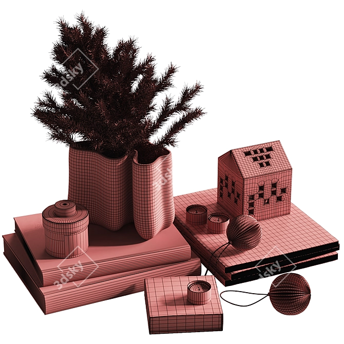 Holiday Decor Set with V-Ray Materials 3D model image 6