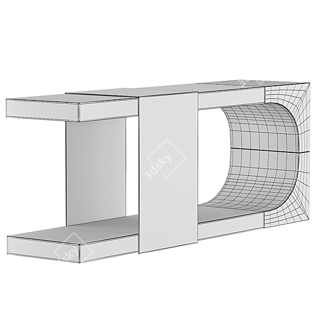 Modern Rustic Eldad Console Table 3D model image 3