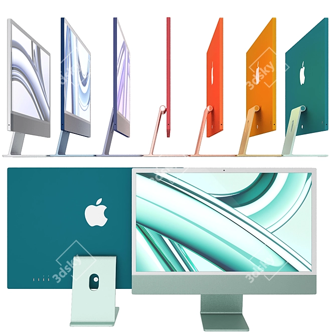 Apple iMac M3 3D Model 3D model image 3