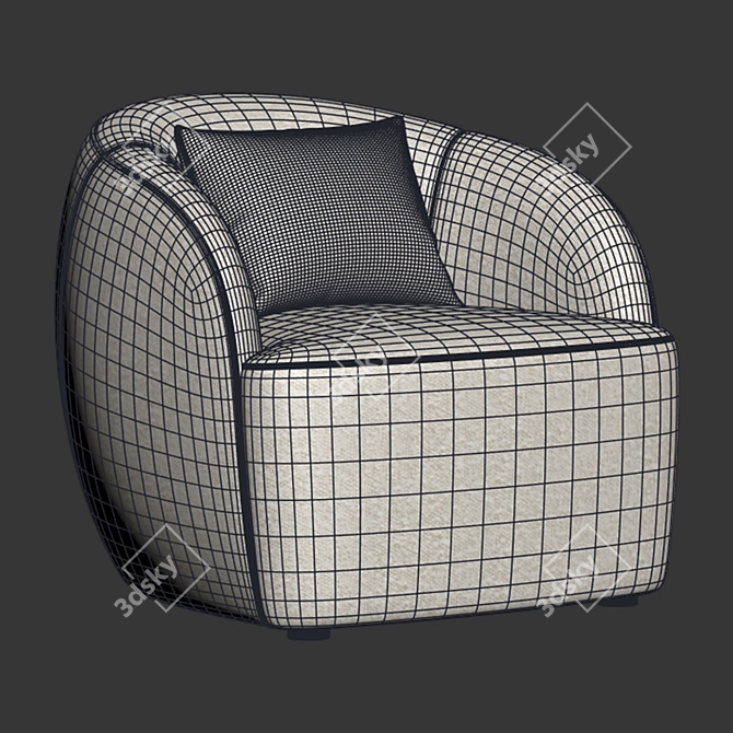 Seamless Textured 3D Model Armchair 3D model image 2