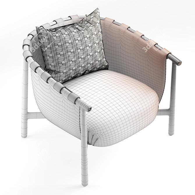 Luxury Fendi Cleo Armchair 3D model image 5