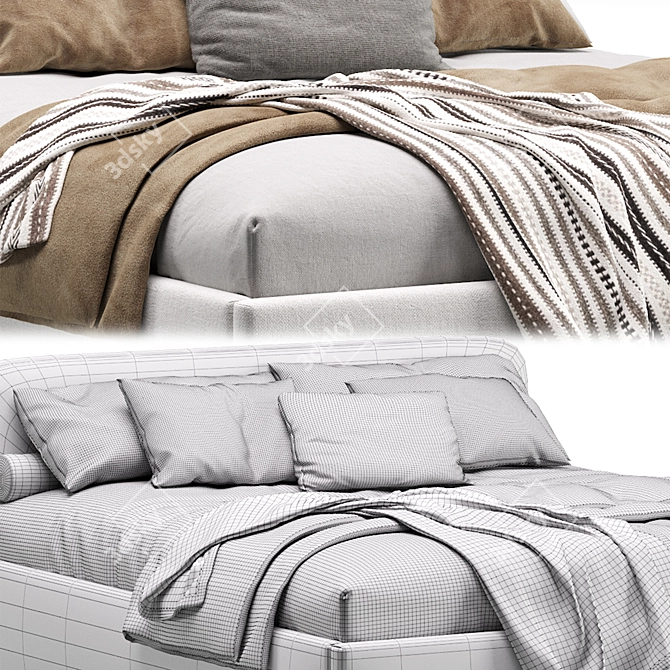 Lightsey Velvet Bed by Divan.ru 3D model image 7