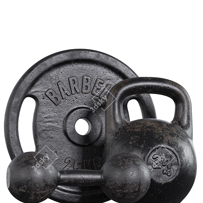 Fitness Training Kettlebell 3D model image 1