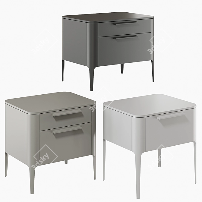 Ellipse Type Bedside Tables 3D model image 1