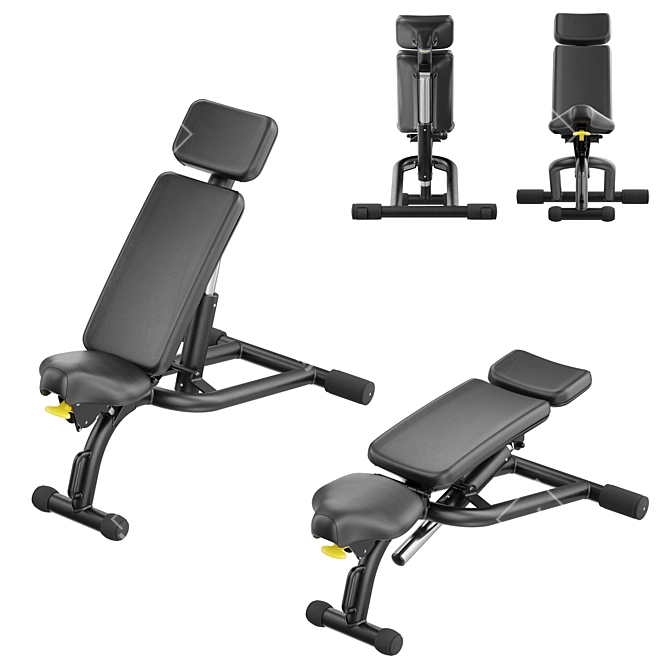 Adjustable Technogym Bench (Eng) 3D model image 3