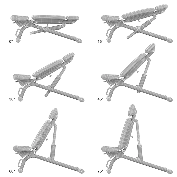 Adjustable Technogym Bench (Eng) 3D model image 5