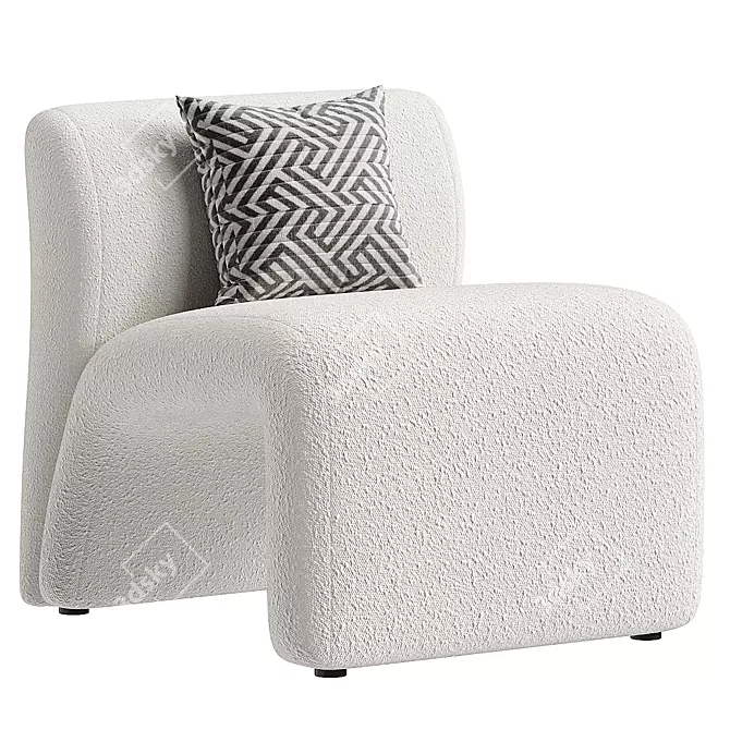 Stylish Olena Armchair Model 3Ds 3D model image 2