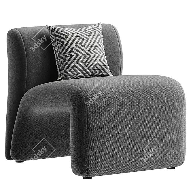 Stylish Olena Armchair Model 3Ds 3D model image 4