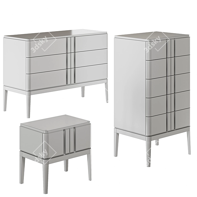Ellipsoid Line Storage Furniture 3D model image 3