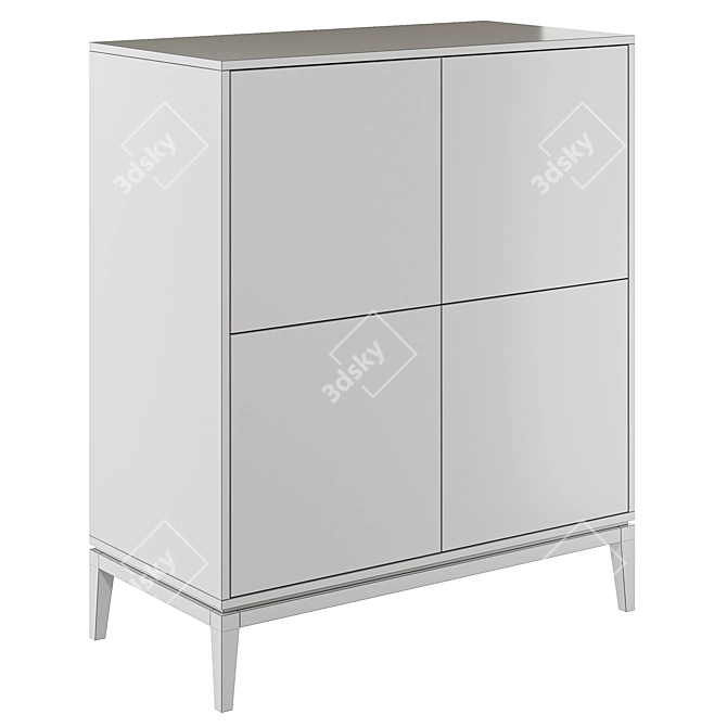 Fjord 4-Door Oak Wardrobe 3D model image 3