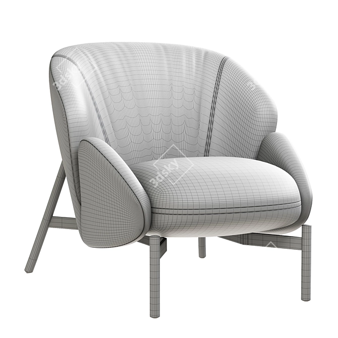 Luxurious Chic Rica Armchair 3D model image 1