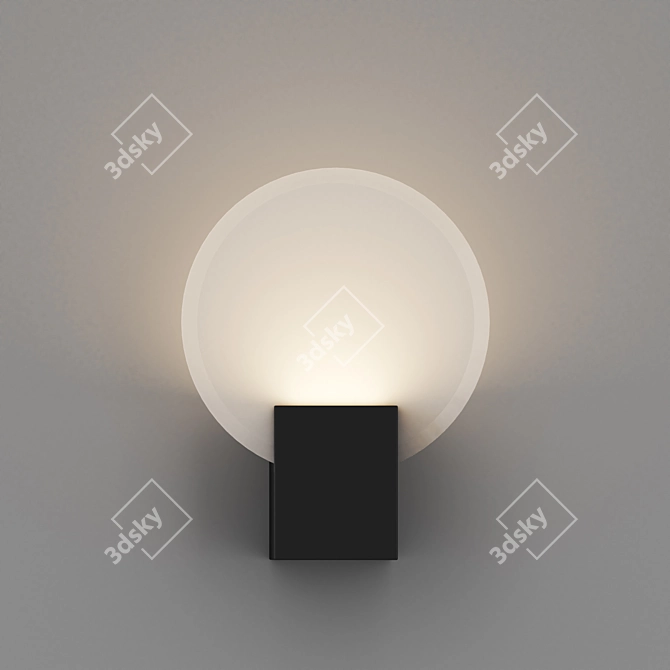 Modern Black Metal Wall Sconce 3D model image 3