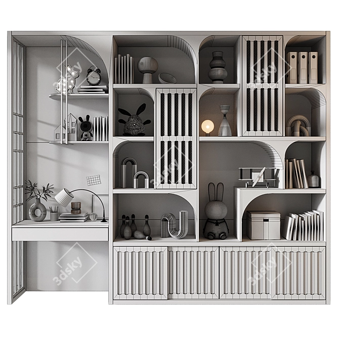 Custom Wardrobe Composition with Decor 3D model image 2