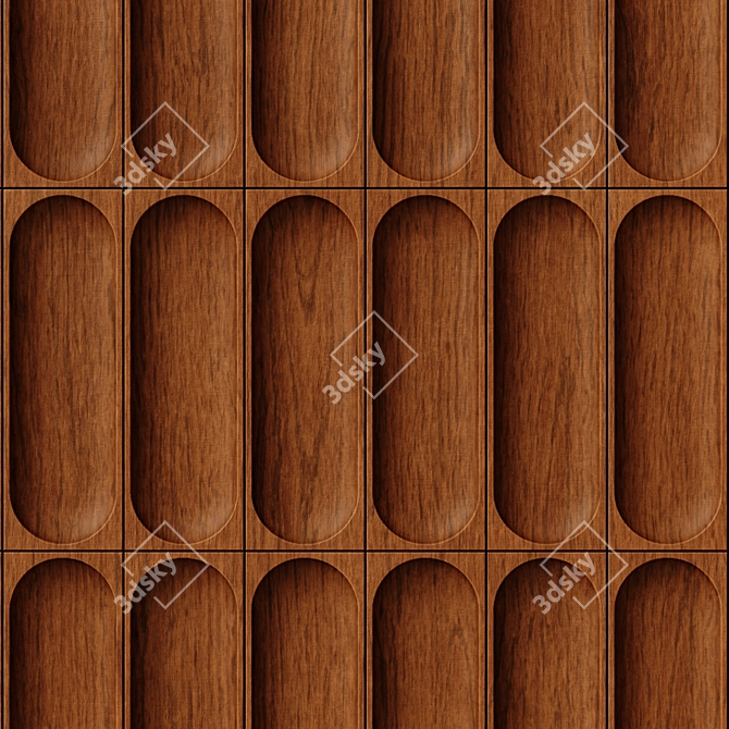 Seamless Wood Panel Wall Collection 3D model image 1