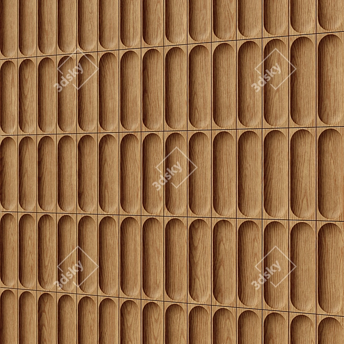 Seamless Wood Panel Wall Collection 3D model image 5