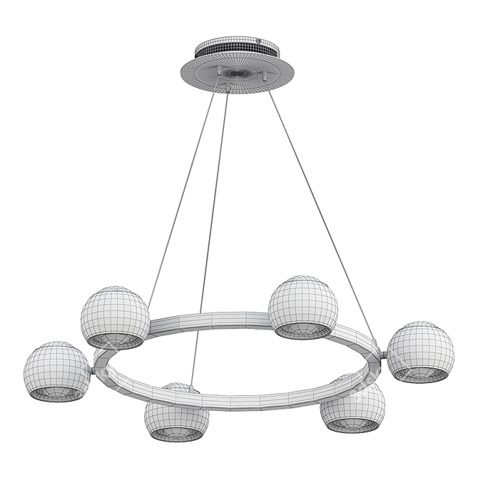 Elegant Ring Chandeliers & Fixtures 3D model image 3