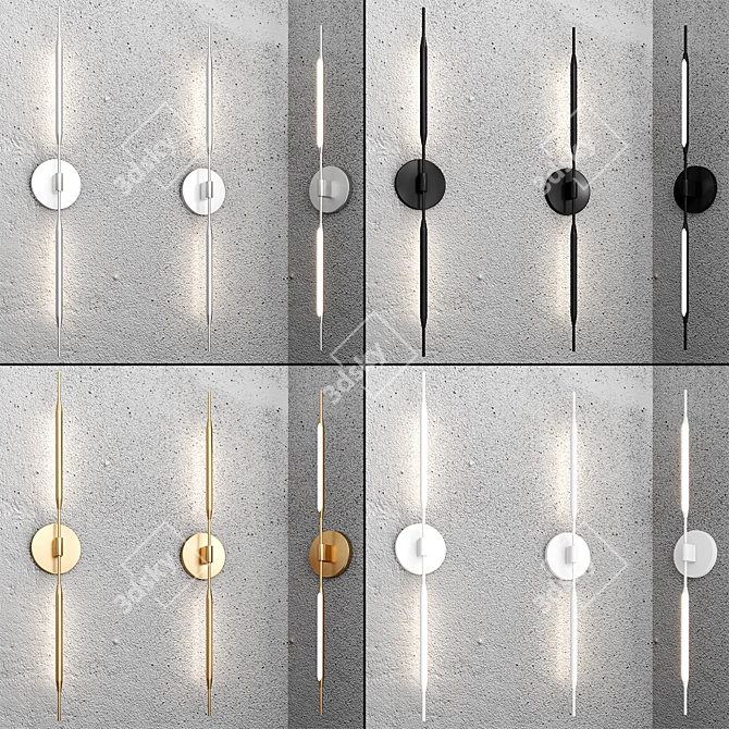 Elegant Reed Wall Light 3D model image 5