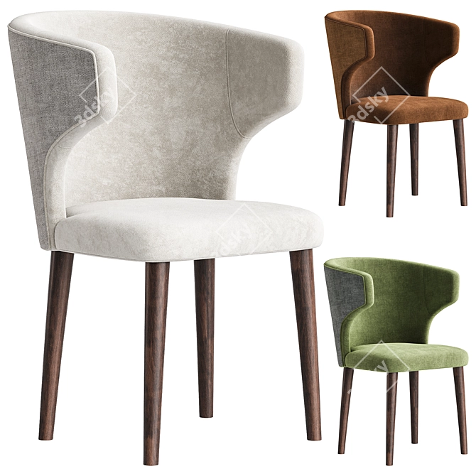 Elegant Birch-Plywood Chair 3D model image 1