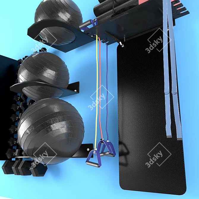 Room Fitness Club Gym Equipment 3D model image 7