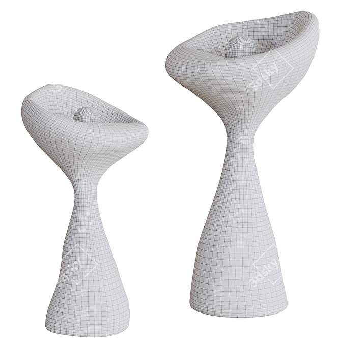 Organic Sculptural Odette Table Icon 3D model image 4