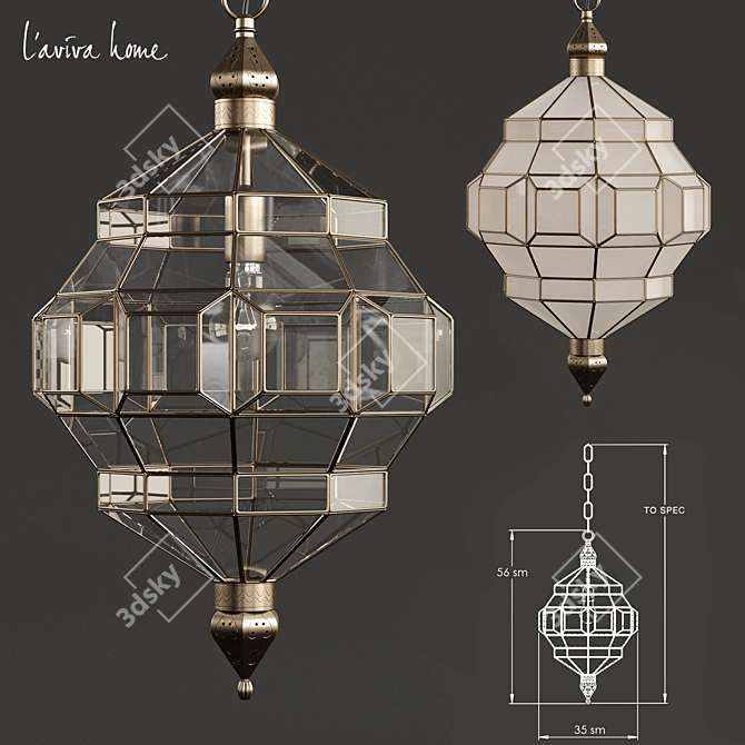 Elegant Alhambra Black Lantern 3D model image 1