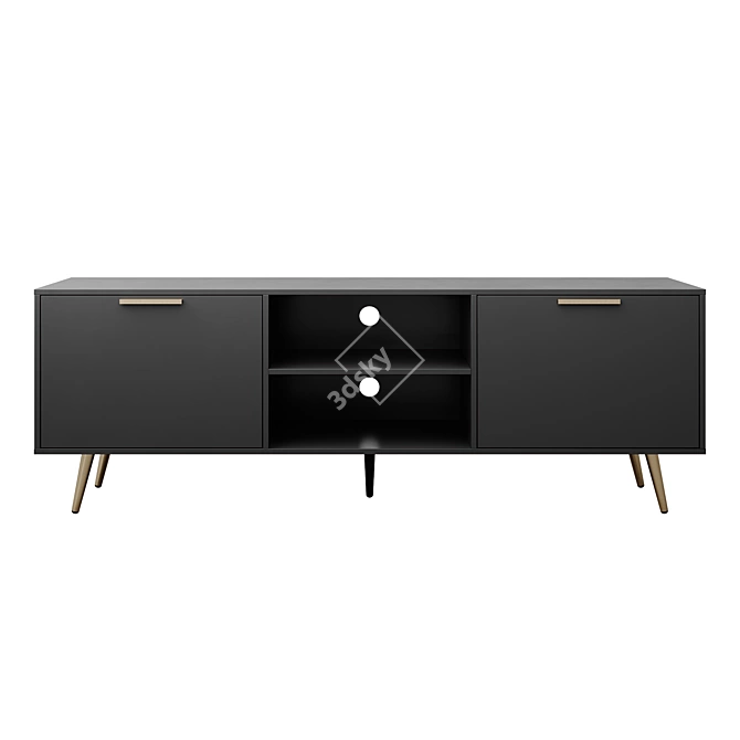 INDIO Black & Gold TV Cabinet 3D model image 3