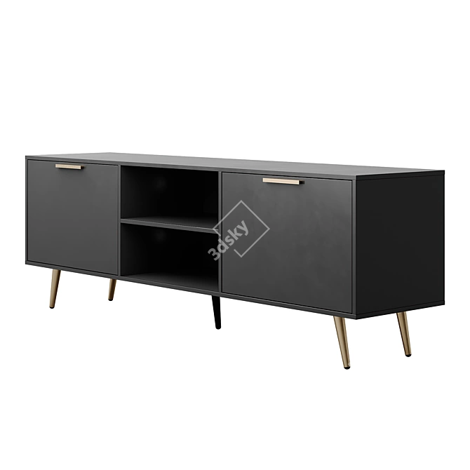 INDIO Black & Gold TV Cabinet 3D model image 5