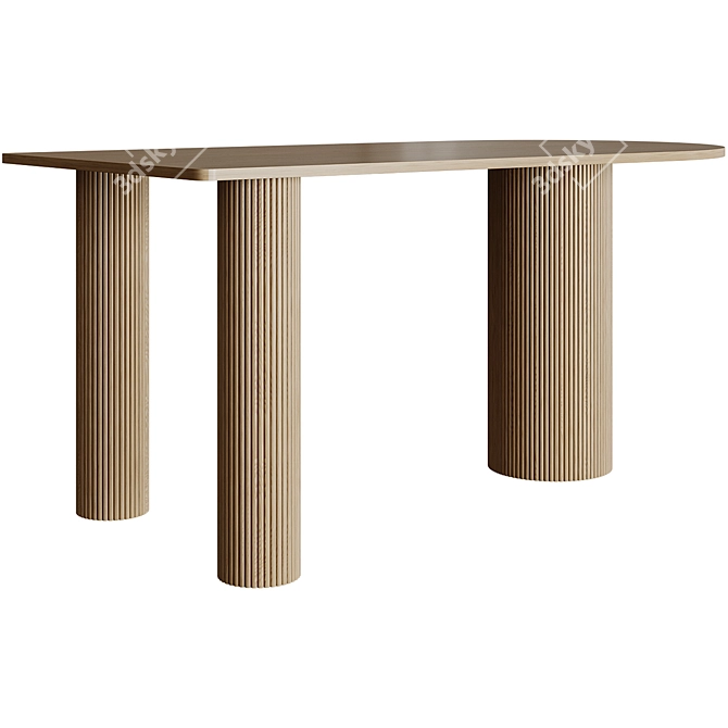 Title: Createwhite Pine Dining Table 3D model image 2