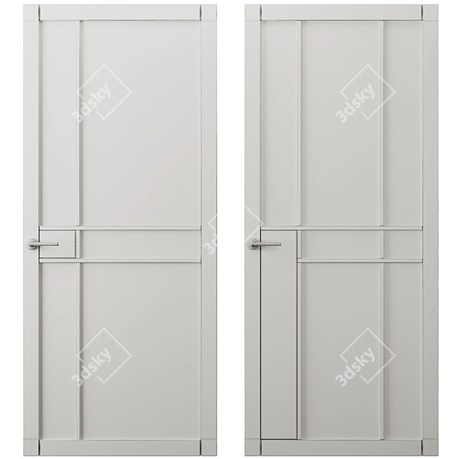 Modern Entrance Door Set 8 3D model image 3