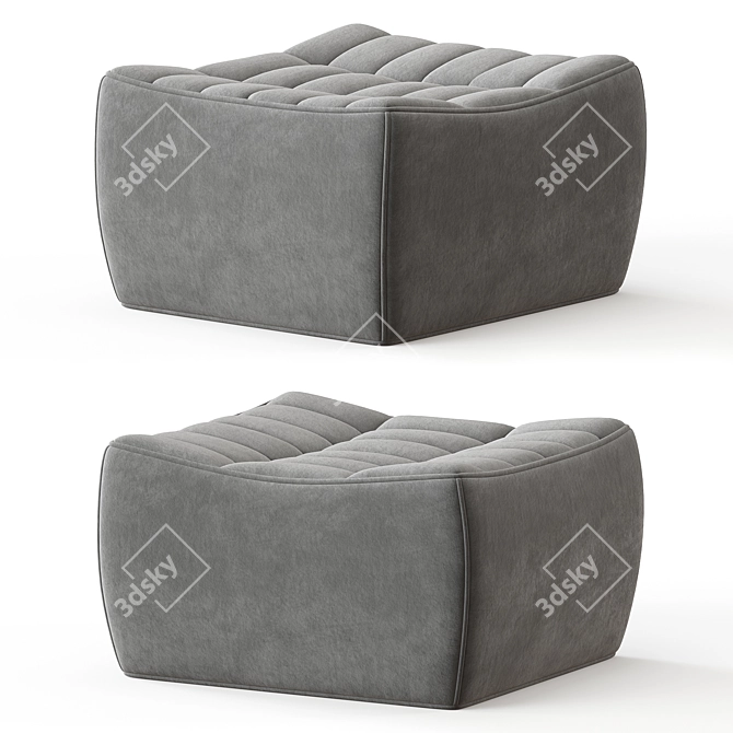 Contemporary N701 Footstool Ethnicraft 3D model image 1