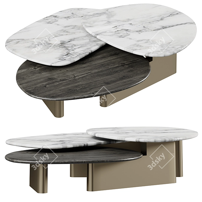 Corona Mix Wood Table, Vray Compatibility 3D model image 1