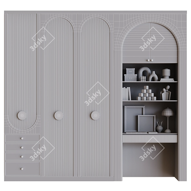 Modern Wardrobe 3D Model with High Detail 3D model image 7