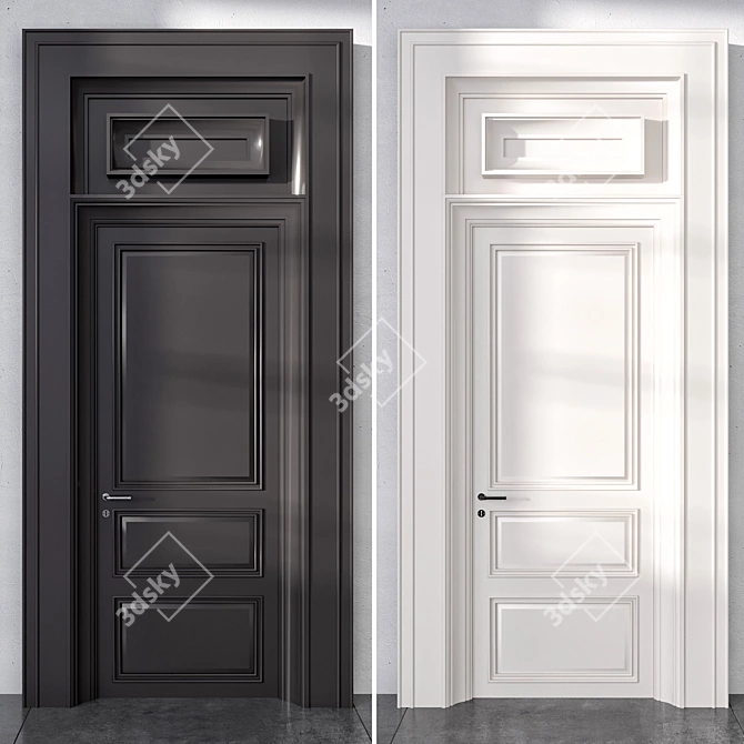 Detailed Entrance Door Model 3D model image 2