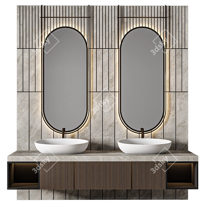 Luxury Bathroom 3D Model Asset 3D model image 1