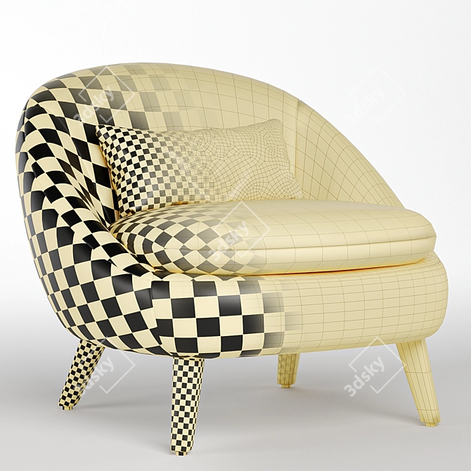 Plush Chair in 4 Colors 3D model image 6
