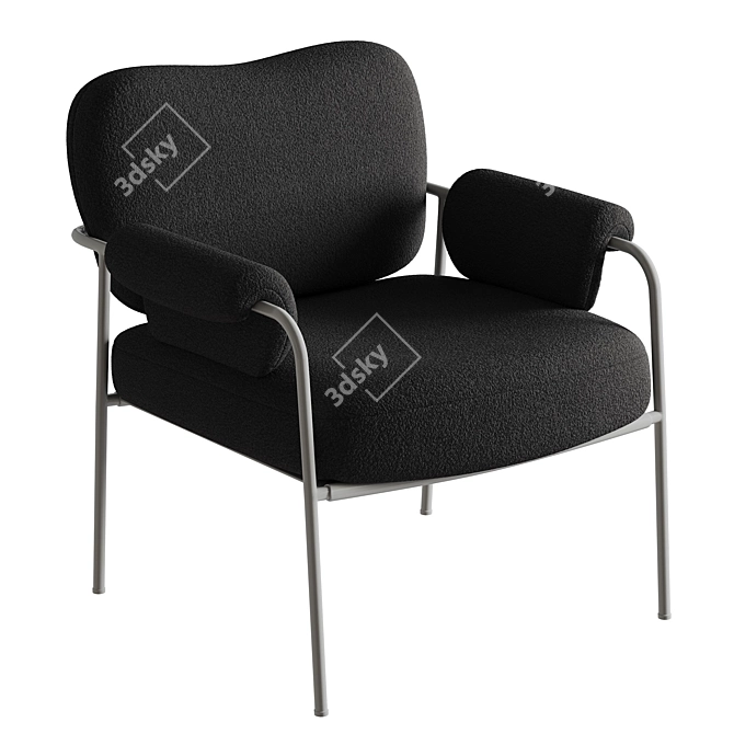 Modern Chic Replica Bollo Armchair 3D model image 3