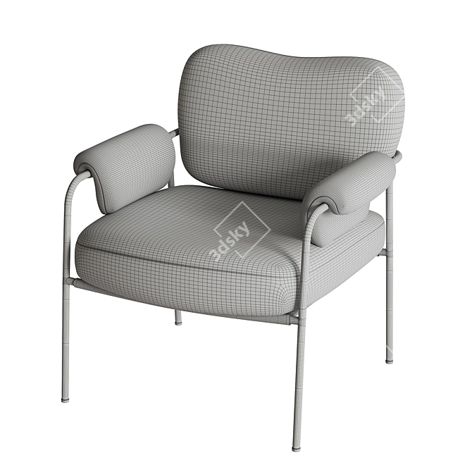 Modern Chic Replica Bollo Armchair 3D model image 4