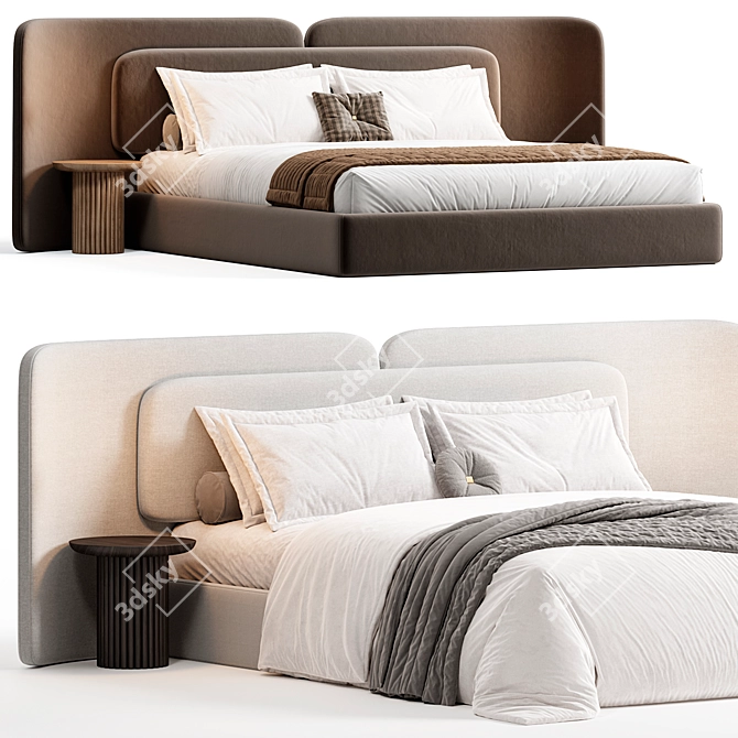 Sleek Modern Angelo Bed Design 3D model image 1