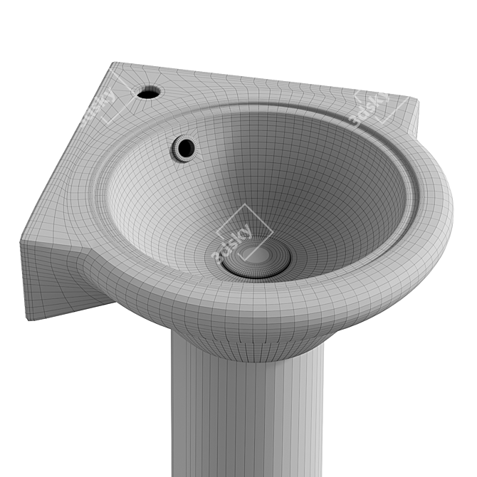DIWO Pskov Corner Sink 3D model image 4