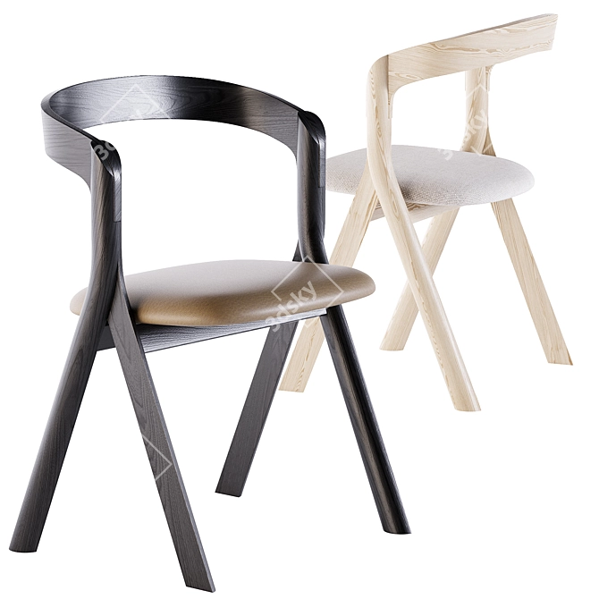 Sleek Modern DIVERGE Chair 3D model image 2