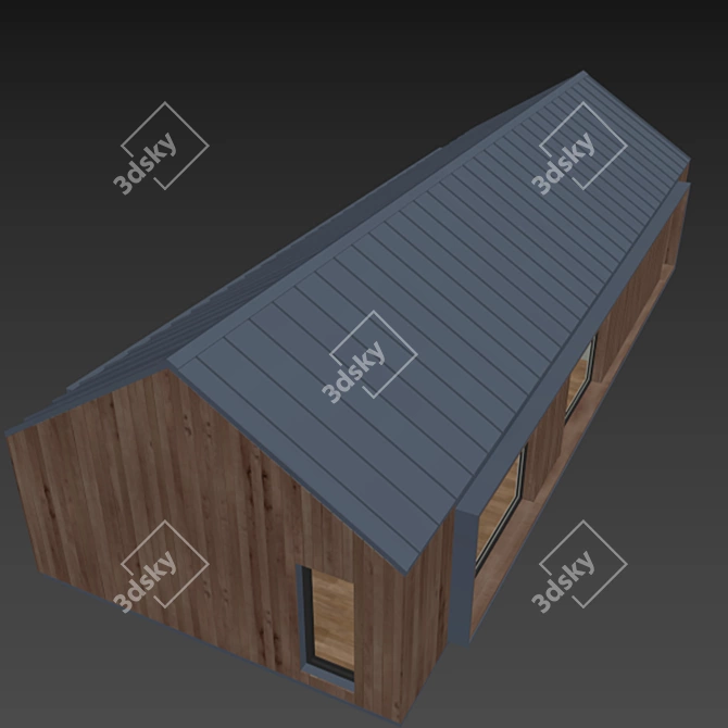 Mini Home Model with Doors 3D model image 8