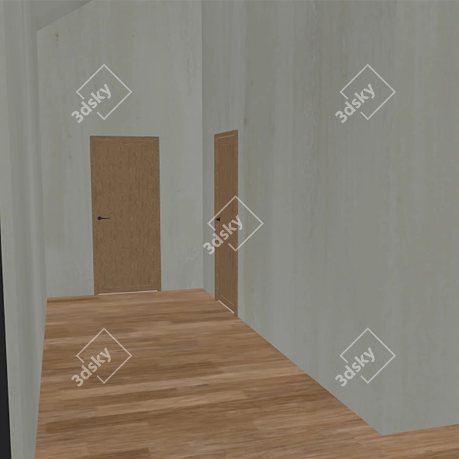 Mini Home Model with Doors 3D model image 10