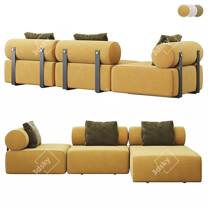 Elegant Domkapa Shinto Sofa Set 3D model image 2