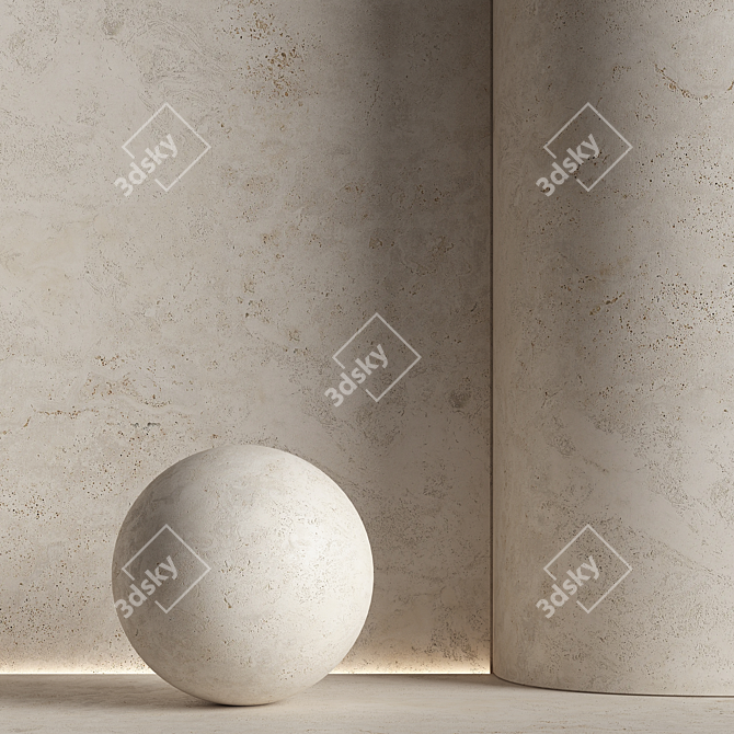 Travertine Stone Material 3D Model 3D model image 1