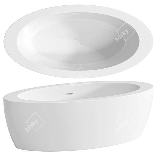 ABBER AB9206 Acrylic Bathtub 1845mm 3D model image 1