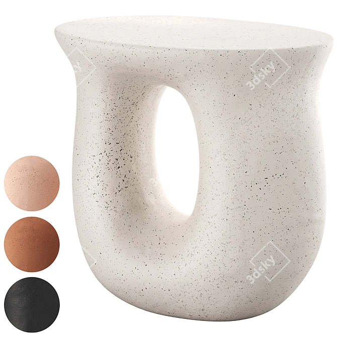 Vera Ceramic Side Table Nightstand 3D model image 1