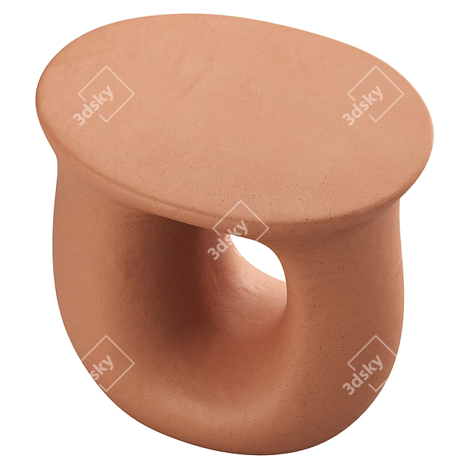 Vera Ceramic Side Table Nightstand 3D model image 4